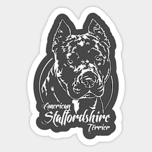 American Staffordshire Terrier dog portrait Sticker